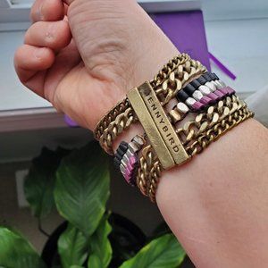 Jenny Bird Austin Cuff Bracelet |  Mixed Metals Chain Cuff Magnetic Closure